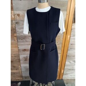 J.CREW Belted Vest Italian Double Cloth Wool Wmn's Sz. 8 Collarless EUC Fall 16